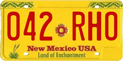 NM license plate 042RHO