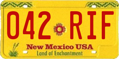 NM license plate 042RIF