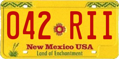 NM license plate 042RII