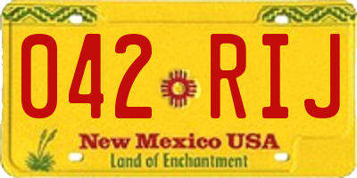 NM license plate 042RIJ