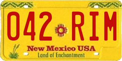 NM license plate 042RIM
