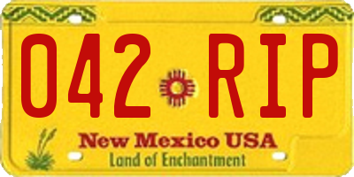 NM license plate 042RIP