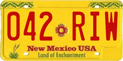 NM license plate 042RIW