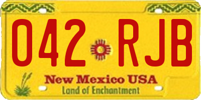 NM license plate 042RJB