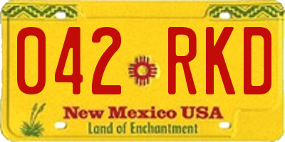 NM license plate 042RKD