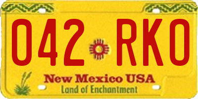 NM license plate 042RKO