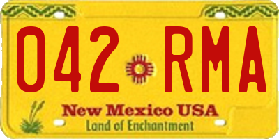 NM license plate 042RMA