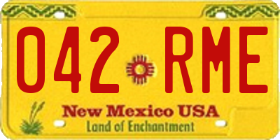 NM license plate 042RME
