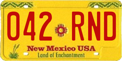 NM license plate 042RND