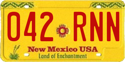 NM license plate 042RNN