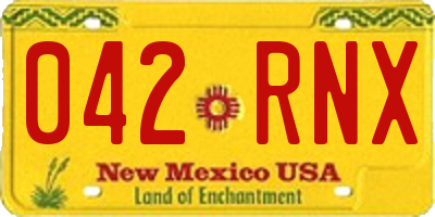 NM license plate 042RNX