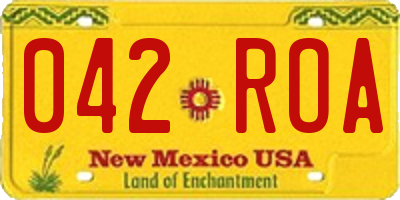 NM license plate 042ROA