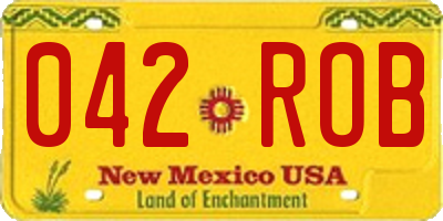 NM license plate 042ROB