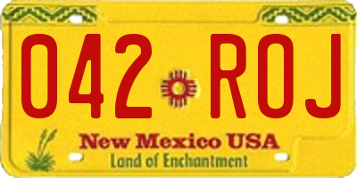 NM license plate 042ROJ