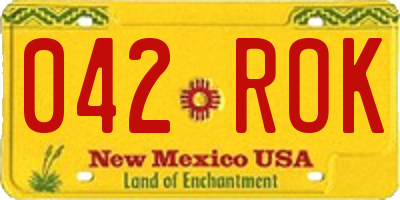 NM license plate 042ROK