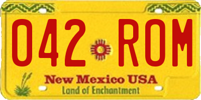NM license plate 042ROM