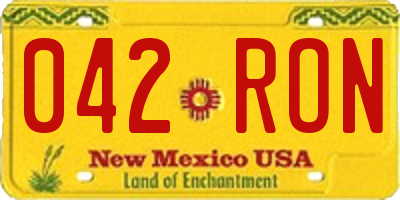 NM license plate 042RON