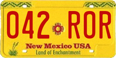 NM license plate 042ROR