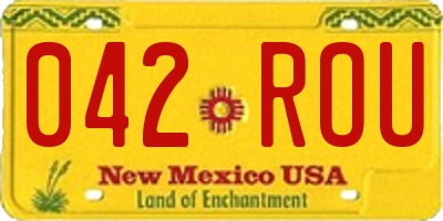 NM license plate 042ROU