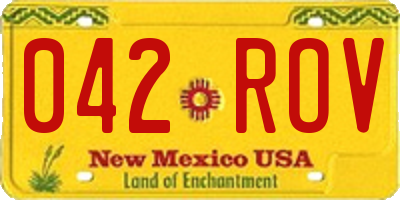 NM license plate 042ROV