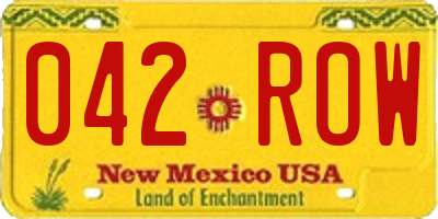 NM license plate 042ROW