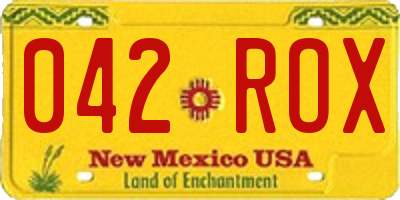 NM license plate 042ROX