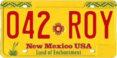NM license plate 042ROY