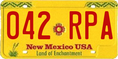 NM license plate 042RPA
