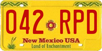 NM license plate 042RPD