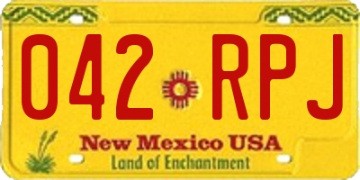 NM license plate 042RPJ