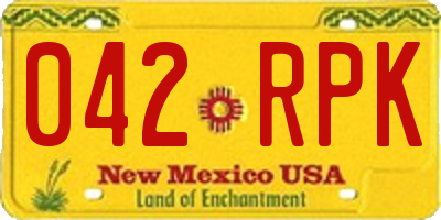NM license plate 042RPK