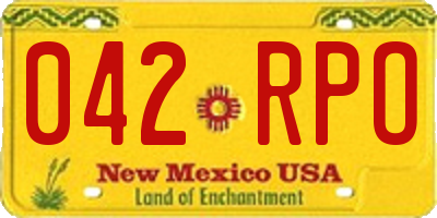 NM license plate 042RPO