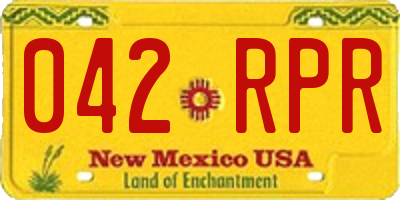 NM license plate 042RPR