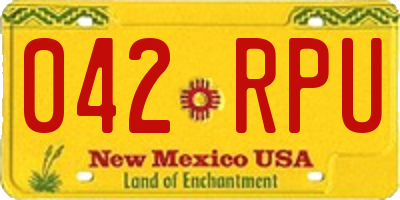 NM license plate 042RPU