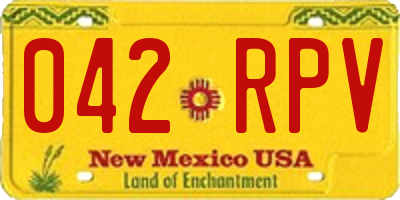 NM license plate 042RPV
