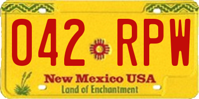NM license plate 042RPW
