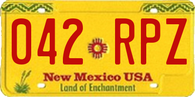 NM license plate 042RPZ