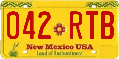 NM license plate 042RTB