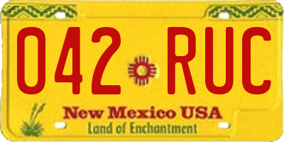 NM license plate 042RUC