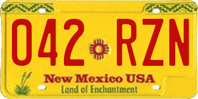NM license plate 042RZN