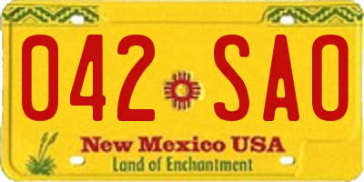 NM license plate 042SAO
