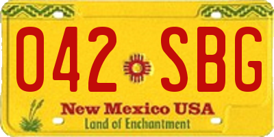 NM license plate 042SBG