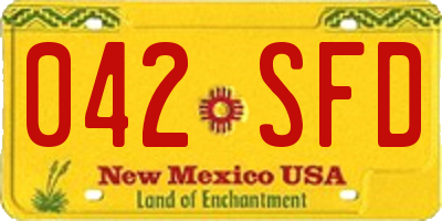 NM license plate 042SFD