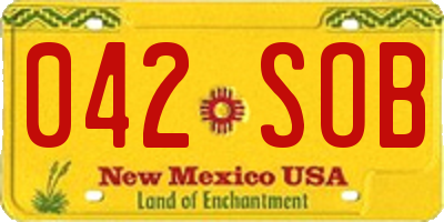 NM license plate 042SOB
