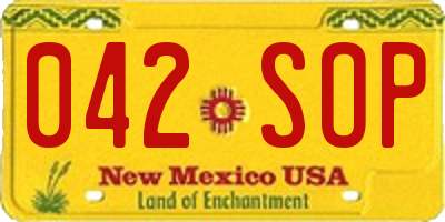 NM license plate 042SOP