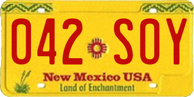 NM license plate 042SOY