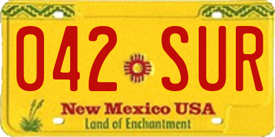 NM license plate 042SUR