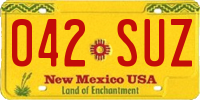 NM license plate 042SUZ