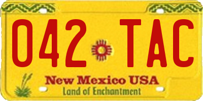 NM license plate 042TAC