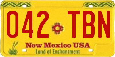 NM license plate 042TBN